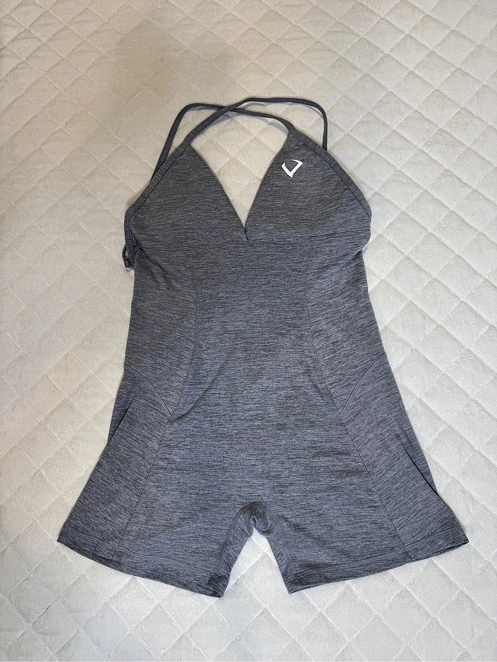 Violate The Dress Code Gray Athletic Romper Women’s L Strappy Workout One Piece